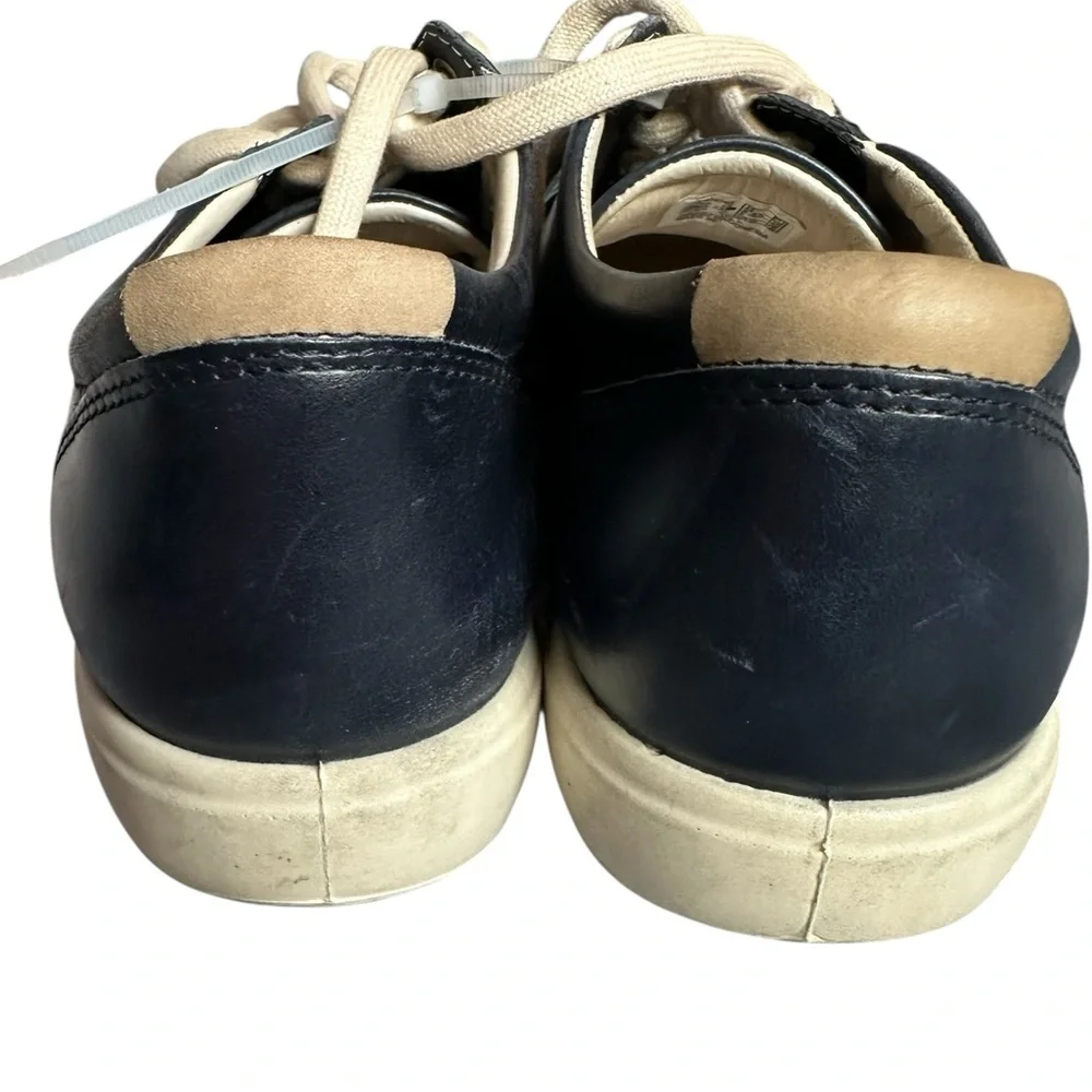 Ecco Soft 7 Leather Sneaker in Marine/Navy/Deep Blue - Size US8/8.5 - Picture 4 of 9